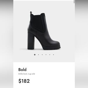 Aldo Black Leather Heel Ankle Boots
